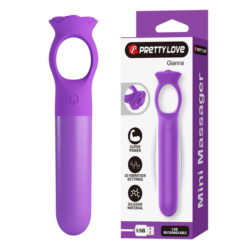 PRETTY LOVE - GIANA WIEDERAUFLADBARER MINI-VIBRATOR-MASSAGEGERÄT LILA – Bild 3