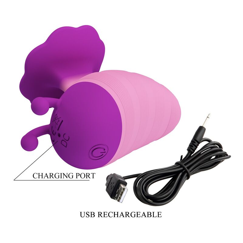 PRETTY LOVE - LITTLE BEE WIEDERAUFLADBARER KLITORALSTIMULATOR, 7 MODI, LILA-ROSA – Bild 10