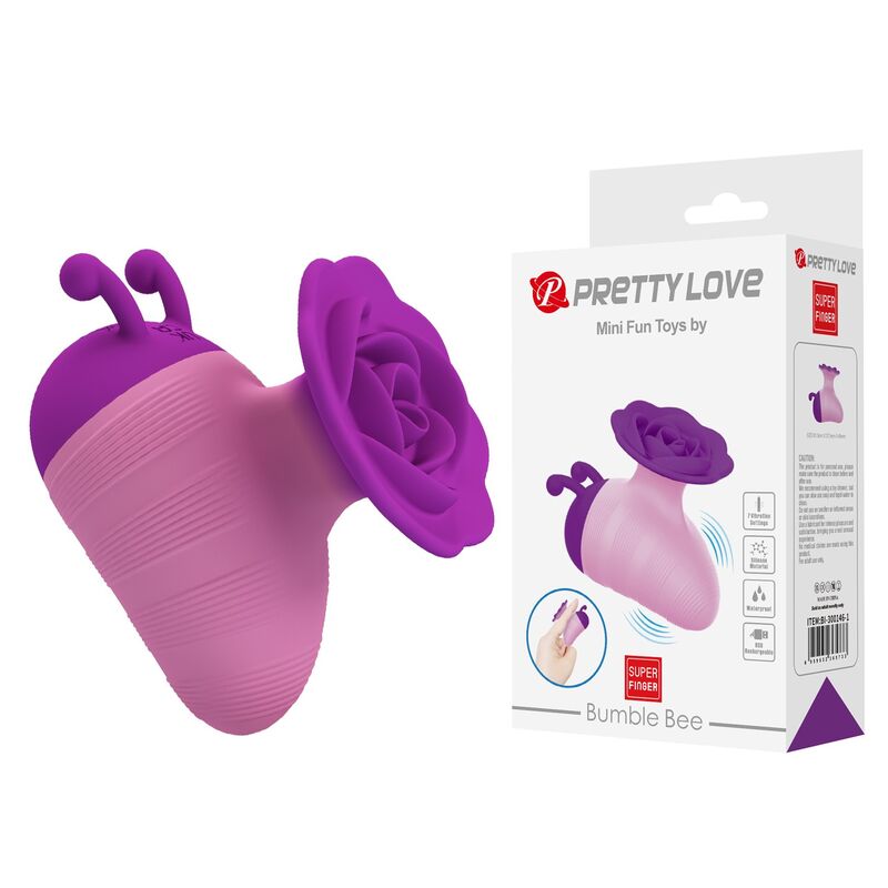 PRETTY LOVE - LITTLE BEE WIEDERAUFLADBARER KLITORALSTIMULATOR, 7 MODI, LILA-ROSA – Bild 4