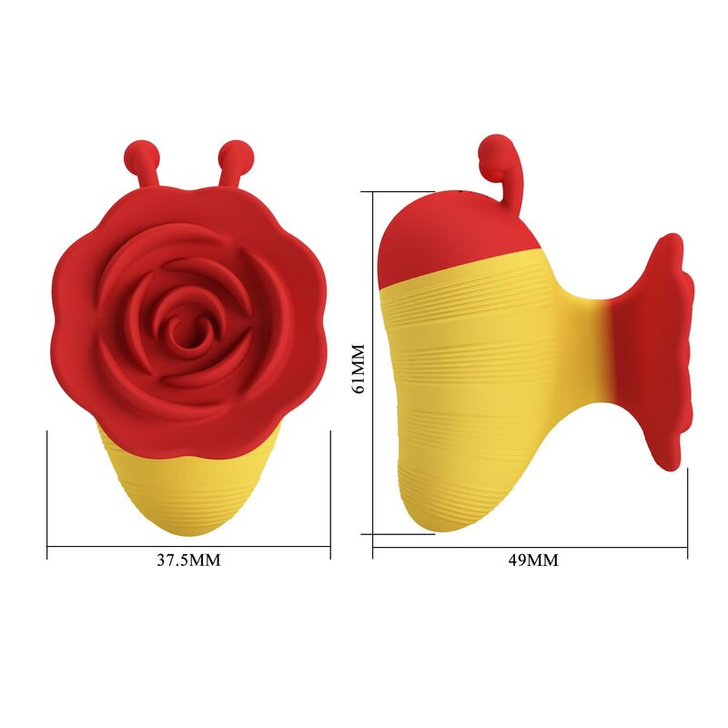 PRETTY LOVE - LITTLE BEE WIEDERAUFLADBARER KLITORALSTIMULATOR 7 MODI ROT/GELB – Bild 3