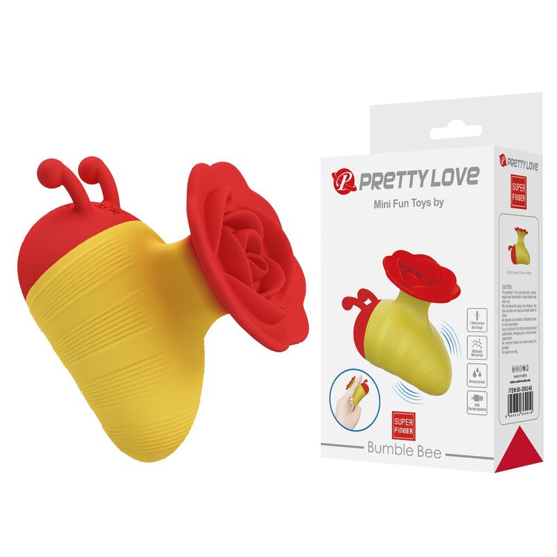 PRETTY LOVE - LITTLE BEE WIEDERAUFLADBARER KLITORALSTIMULATOR 7 MODI ROT/GELB – Bild 10
