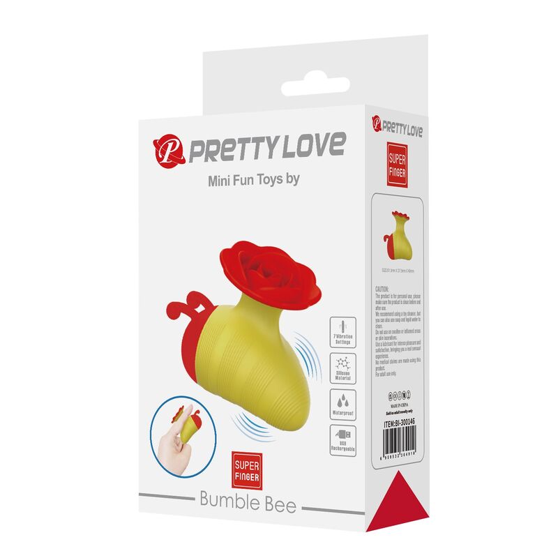 PRETTY LOVE - LITTLE BEE WIEDERAUFLADBARER KLITORALSTIMULATOR 7 MODI ROT/GELB – Bild 4