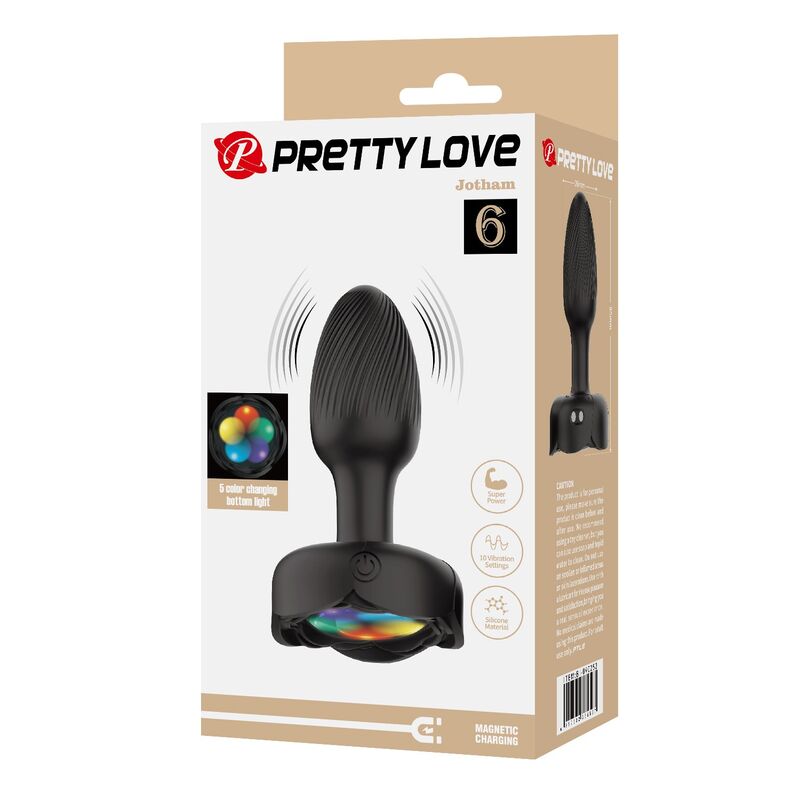 PRETTY LOVE – WIEDERAUFLADBARER VIBRATIONS-ANALPLUG MIT 10 MODI, SCHWARZ – Bild 8