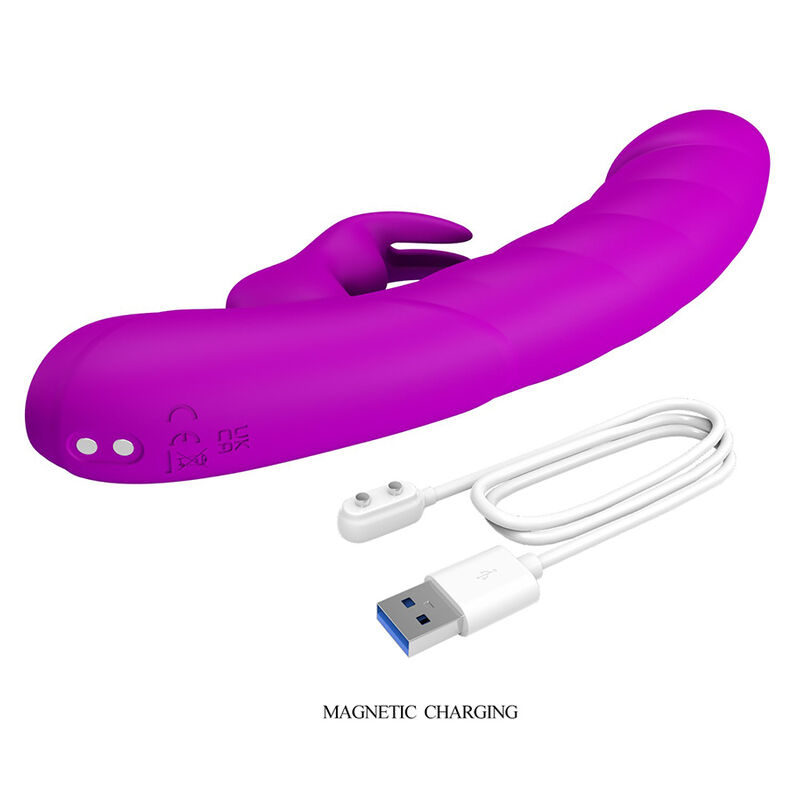 PRETTY LOVE - MONICA WIEDERAUFLADBARER DOPPEL-STIMULATIONSVIBRATOR FÜR G-PUNKT UND KLITORIS, LILA – Bild 4