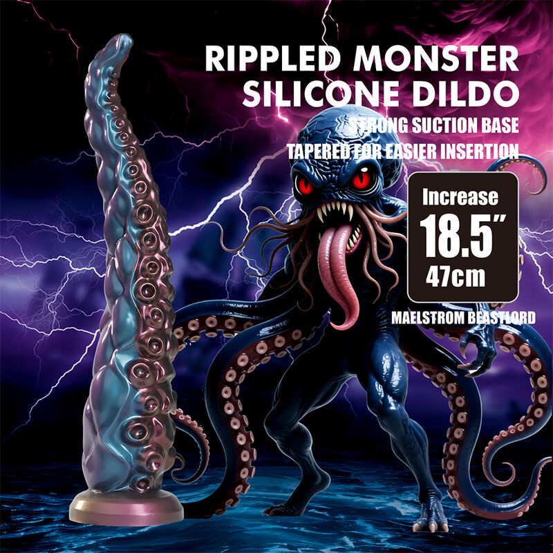 POWER MONSTERS - ABYSSAL TENTACLE TRICOLOR FANTASY SILIKONDILDO 46 CM Ø 7 CM – Bild 3