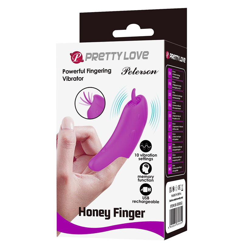 PRETTY LOVE - PETERSON HONEY FINGER WIEDERAUFLADBARER FINGERVIBRATOR LILA – Bild 5