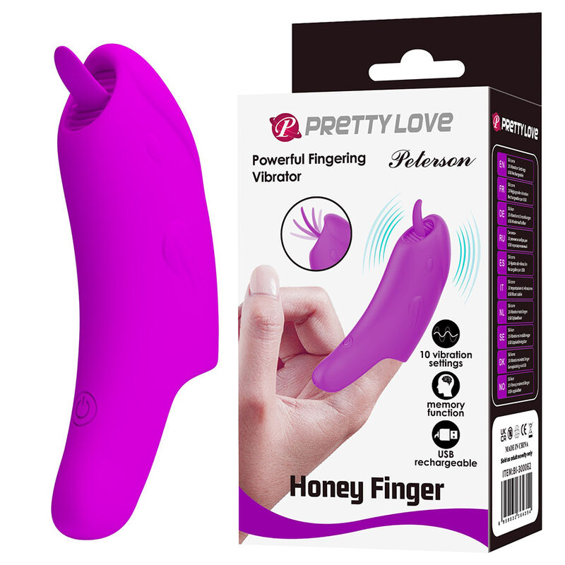PRETTY LOVE - PETERSON HONEY FINGER WIEDERAUFLADBARER FINGERVIBRATOR LILA – Bild 4