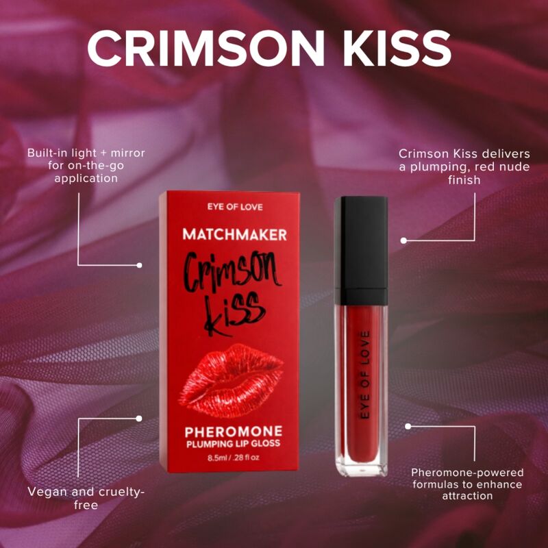 EYE OF LOVE – MATCHMAKER CRIMSON KISS ROTER LIPPENGLOSS MIT VOLUMENWIRKUNG UND PHEROMONEN 8,5 ML – Bild 9
