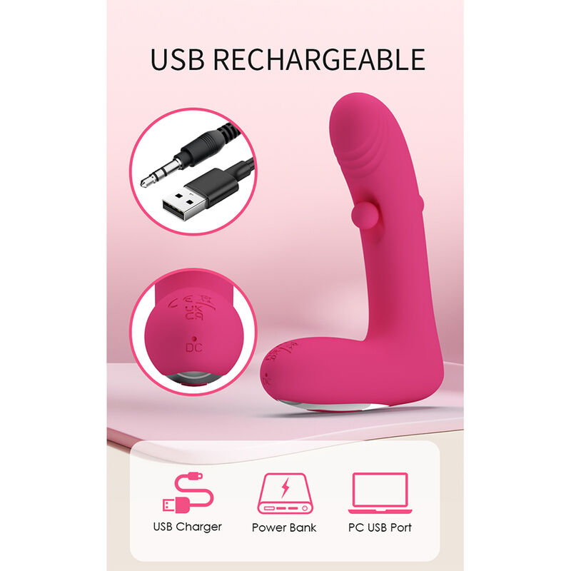PRETTY LOVE – DUDEN WIEDERAUFLADBARER SILIKON-VIBRATOR MIT 12 VIBRATIONSMODI UND 3 SCHAUKELMODI, PINK – Bild 12