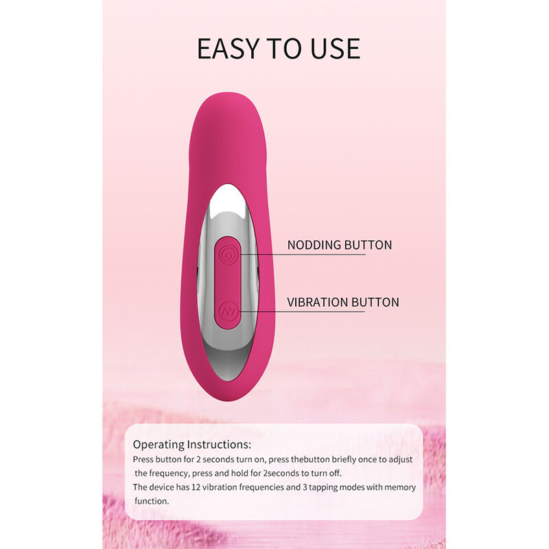 PRETTY LOVE – DUDEN WIEDERAUFLADBARER SILIKON-VIBRATOR MIT 12 VIBRATIONSMODI UND 3 SCHAUKELMODI, PINK – Bild 15