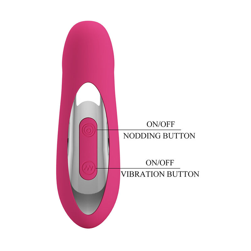 PRETTY LOVE – DUDEN WIEDERAUFLADBARER SILIKON-VIBRATOR MIT 12 VIBRATIONSMODI UND 3 SCHAUKELMODI, PINK – Bild 6