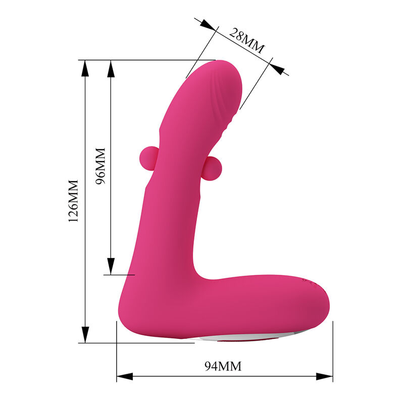 PRETTY LOVE – DUDEN WIEDERAUFLADBARER SILIKON-VIBRATOR MIT 12 VIBRATIONSMODI UND 3 SCHAUKELMODI, PINK – Bild 8