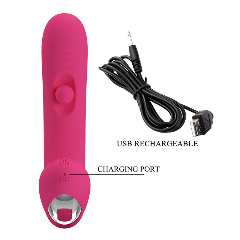 PRETTY LOVE – DUDEN WIEDERAUFLADBARER SILIKON-VIBRATOR MIT 12 VIBRATIONSMODI UND 3 SCHAUKELMODI, PINK – Bild 13