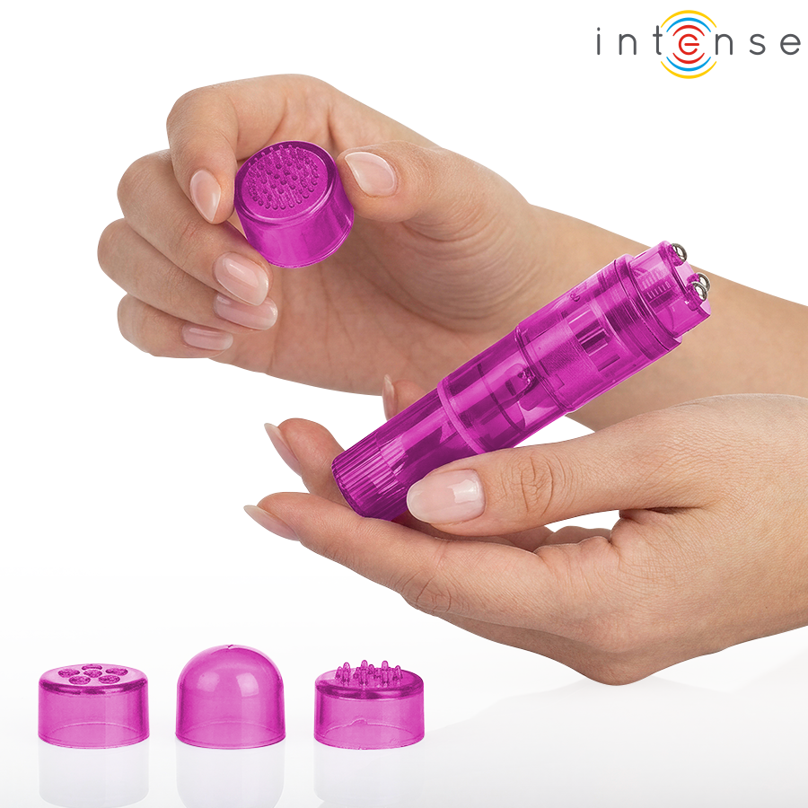 INTENSE - KURT MINI-MASSAGEGERÄT MIT 4 AUSTAUSCHBAREN AUFSÄTZEN PINK – Bild 5