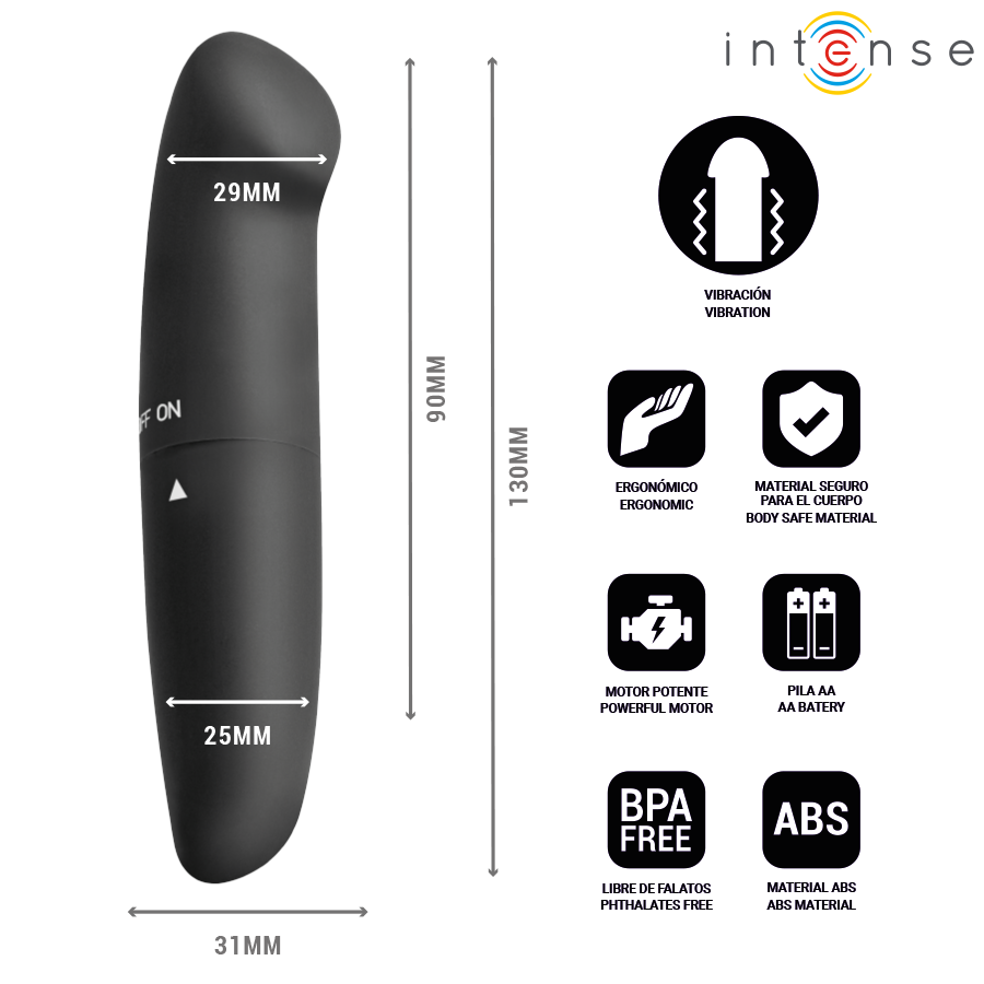 INTENSE - PHIL G-PUNKT-VIBRATOR SCHWARZ 13 CM – Bild 3