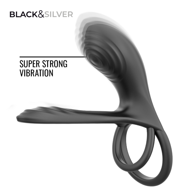 BLACK & SILVER - WIEDERAUFLADBARER VIBRATIONSRING VON RIPLEY MIT FERNBEDIENUNG SCHWARZ – Bild 3