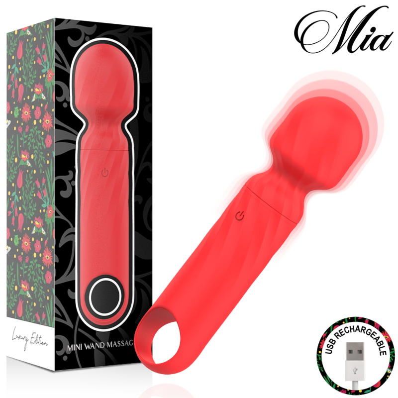 MIA - LUCY ELLEN USB-AUFLADBARER MINI-STÄBCHEN-MASSAGEGERÄT ROT
