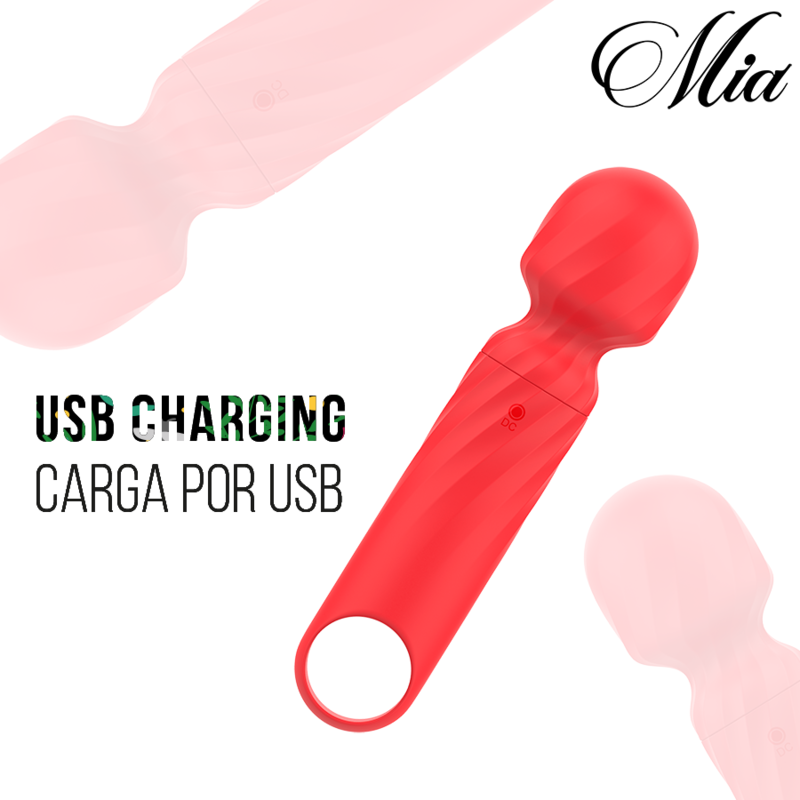 MIA - LUCY ELLEN USB-AUFLADBARER MINI-STÄBCHEN-MASSAGEGERÄT ROT – Bild 7