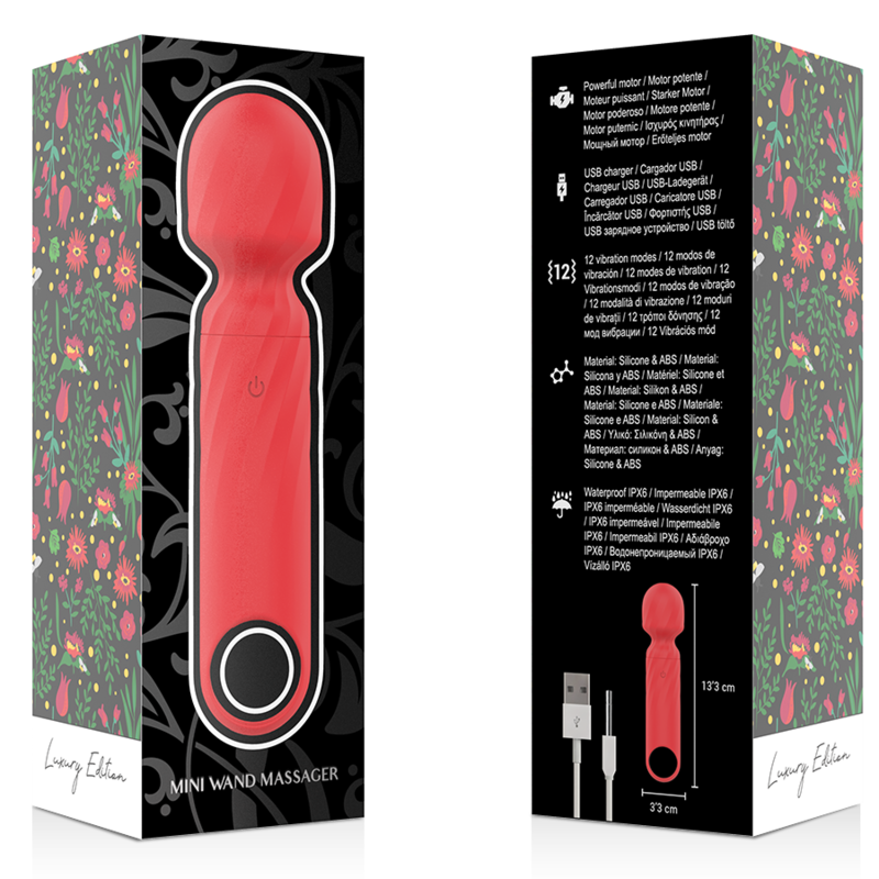 MIA - LUCY ELLEN USB-AUFLADBARER MINI-STÄBCHEN-MASSAGEGERÄT ROT – Bild 3
