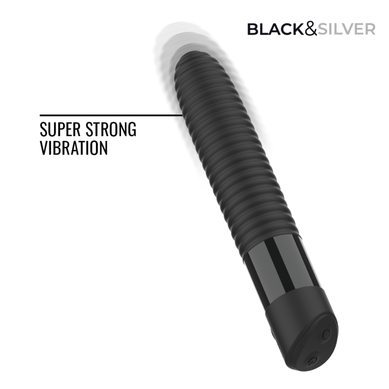 BLACK & SILVER - JOSEPH USB-AUFLADBARER VIBRATOR MIT LED-ANZEIGE SCHWARZ – Bild 3