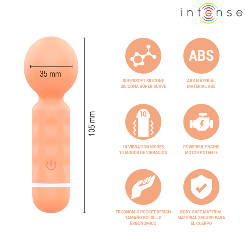 INTENSE - JARED MINI-STÄBMASSAGER USB-AUFLADBAR ORANGE – Bild 5