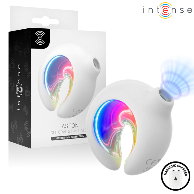 INTENSE - ASTON USB-AUFLADBARER KLITORALSTIMULATOR MIT SAUGFUNKTION UND VIBRATION, WEISS