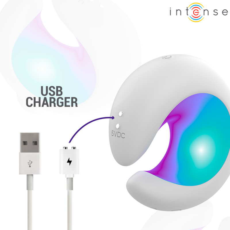 INTENSE - ASTON USB-AUFLADBARER KLITORALSTIMULATOR MIT SAUGFUNKTION UND VIBRATION, WEISS – Bild 4