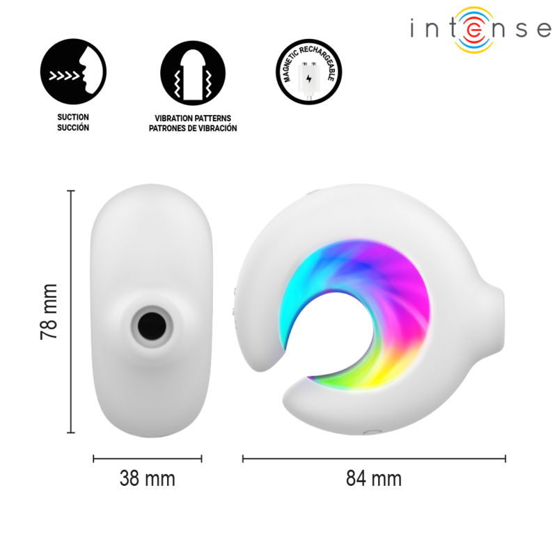 INTENSE - ASTON USB-AUFLADBARER KLITORALSTIMULATOR MIT SAUGFUNKTION UND VIBRATION, WEISS – Bild 5