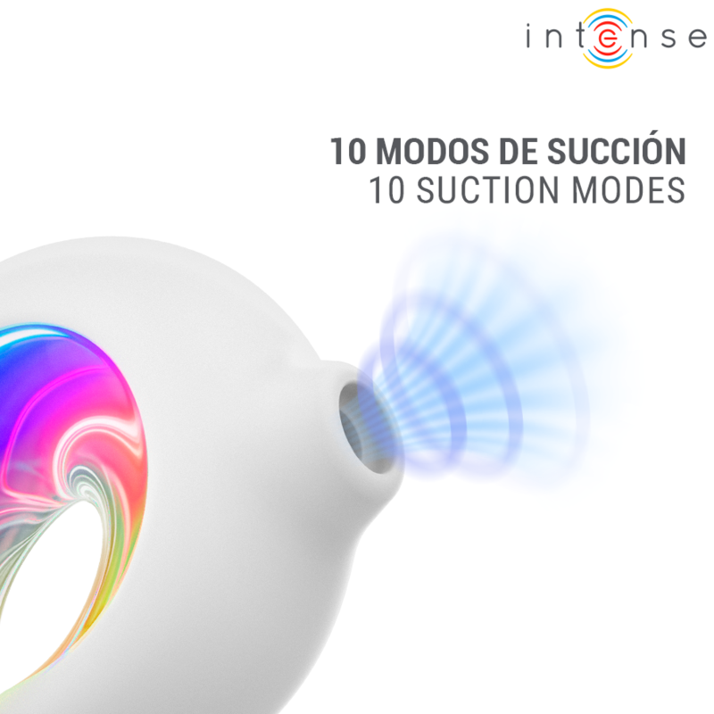 INTENSE - ASTON USB-AUFLADBARER KLITORALSTIMULATOR MIT SAUGFUNKTION UND VIBRATION, WEISS – Bild 3