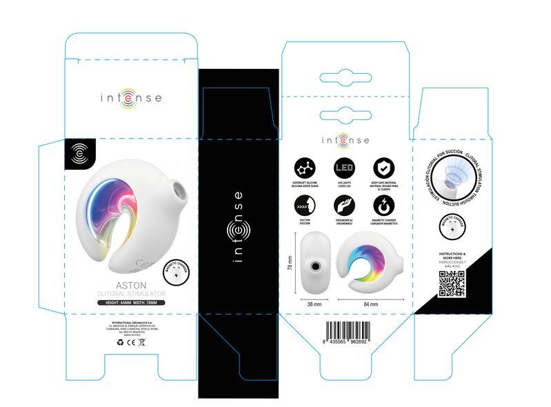INTENSE - ASTON USB-AUFLADBARER KLITORALSTIMULATOR MIT SAUGFUNKTION UND VIBRATION, WEISS – Bild 6
