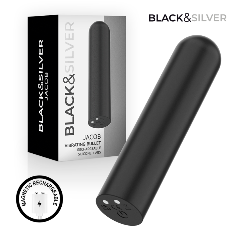 BLACK & SILVER - JACOB USB-AUFLADBARER VIBRATIONSKUGEL SCHWARZ