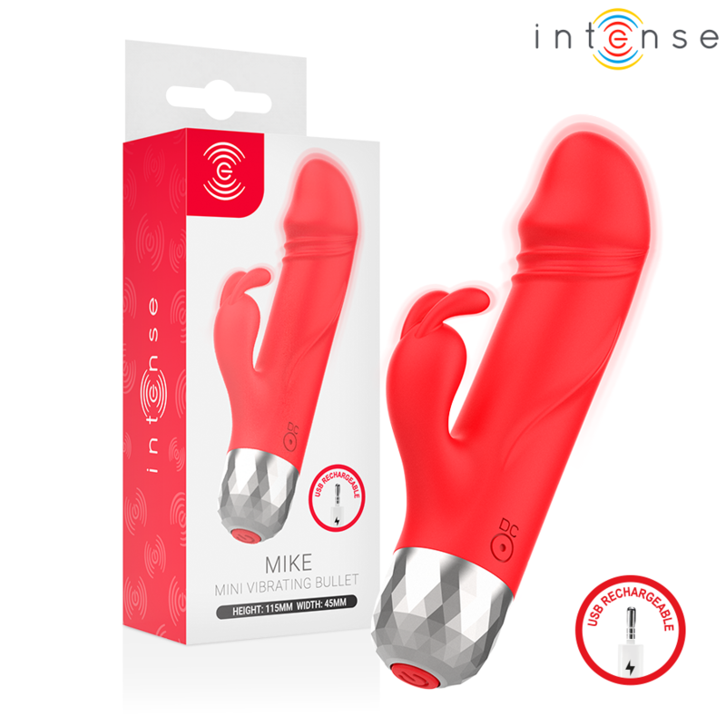 INTENSE - MIKE USB-AUFLADBARER MINI-HASE-VIBRATOR ROT