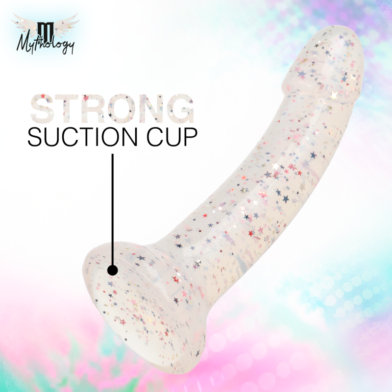 MYTHOLOGY - LYRA 5 DILDO DE SILICONA 17 CM Ø 3,6 CM TRANSPARENTE MOTEADO – Bild 3