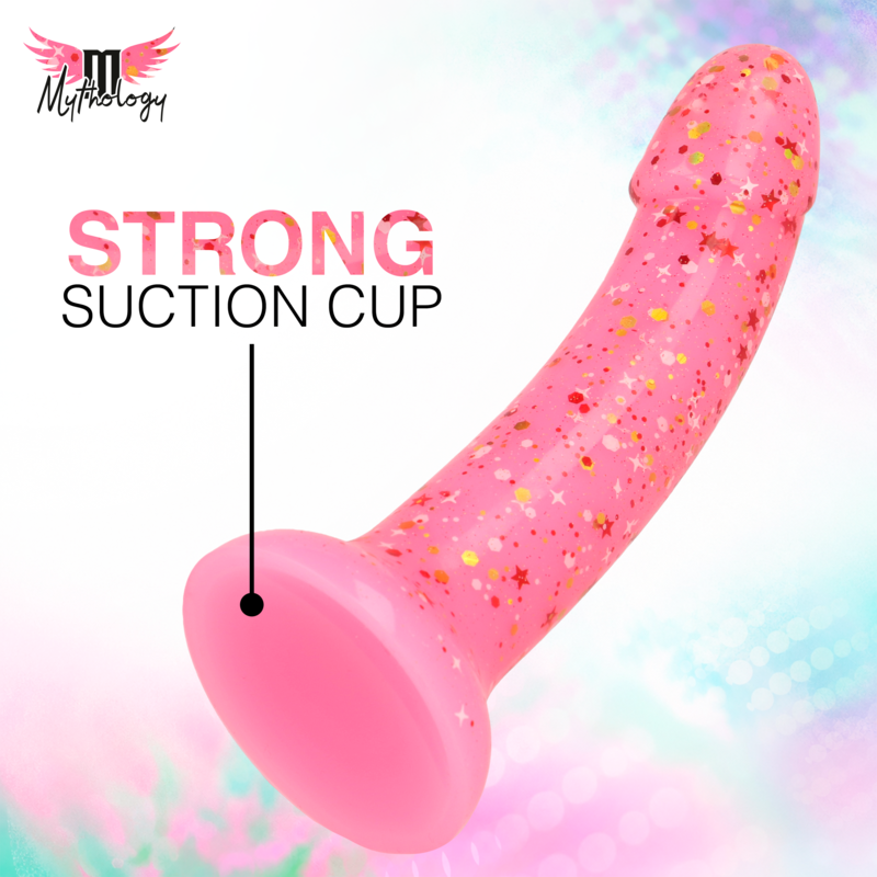 MYTHOLOGY - LYRA 6 SILIKONDILDO 17 CM Ø 3,6 CM ROSA ROT GESPRENGT – Bild 3