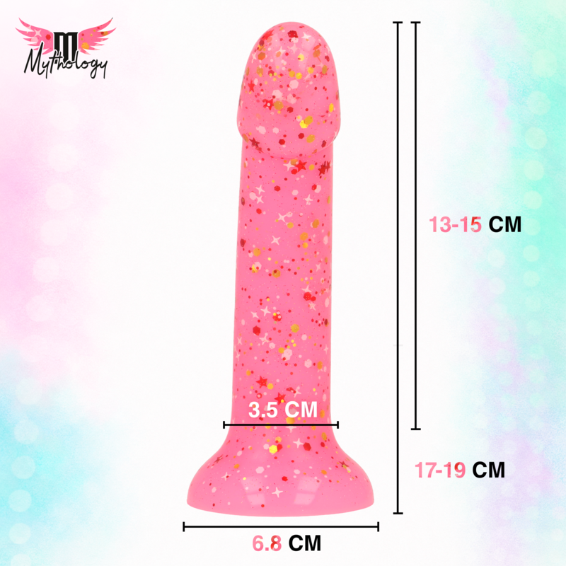MYTHOLOGY - LYRA 6 SILIKONDILDO 17 CM Ø 3,6 CM ROSA ROT GESPRENGT – Bild 5