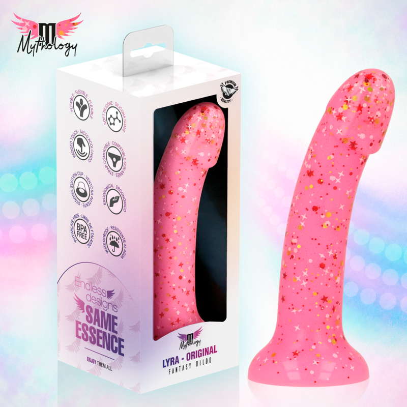 MYTHOLOGY - LYRA 6 SILIKONDILDO 17 CM Ø 3,6 CM ROSA ROT GESPRENGT