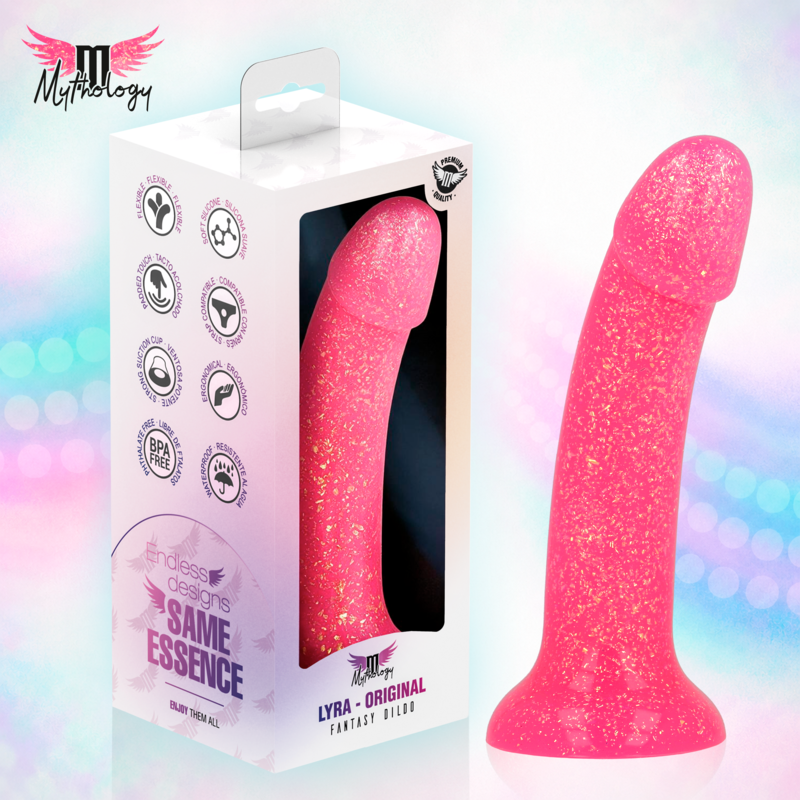MYTHOLOGY - LYRA 7 SILIKONDILDO 17 CM Ø 3,6 CM ROSA GOLD GESPRENGT