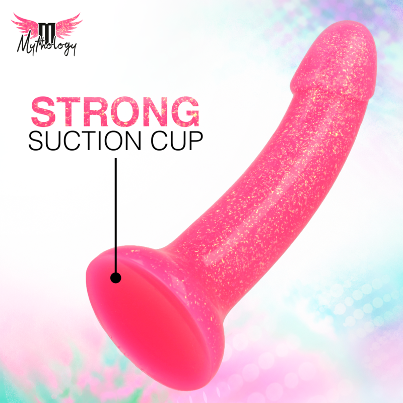 MYTHOLOGY - LYRA 7 SILIKONDILDO 17 CM Ø 3,6 CM ROSA GOLD GESPRENGT – Bild 3