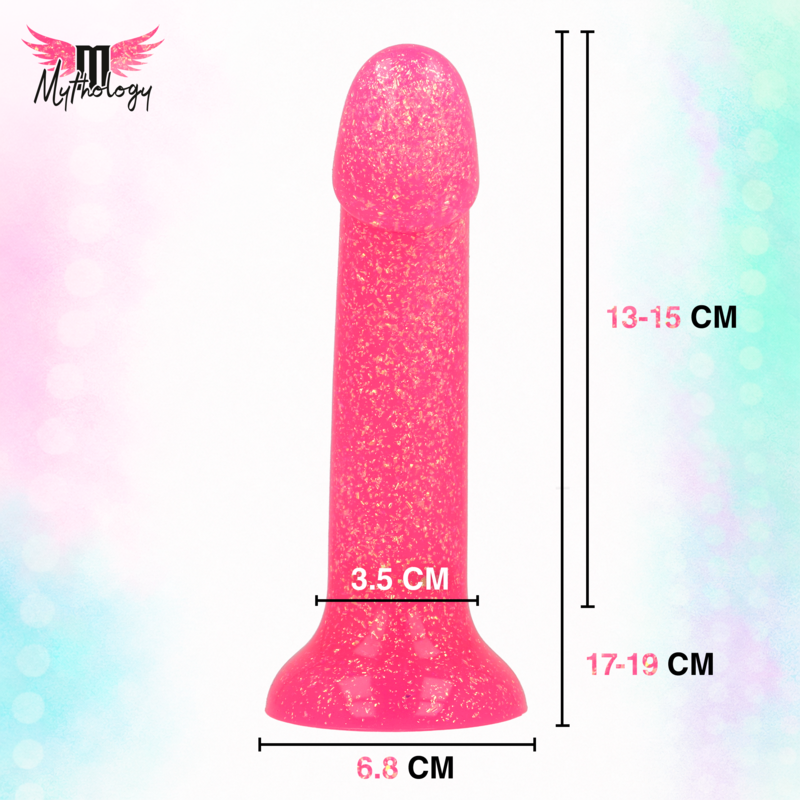 MYTHOLOGY - LYRA 7 SILIKONDILDO 17 CM Ø 3,6 CM ROSA GOLD GESPRENGT – Bild 5