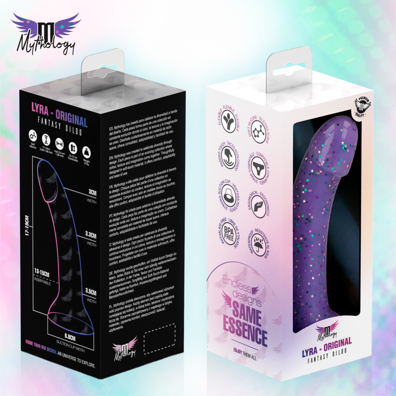 MYTHOLOGY - LYRA 10 SILIKONDILDO 17 CM Ø 3,6 CM LILA GESPRENGT – Bild 6