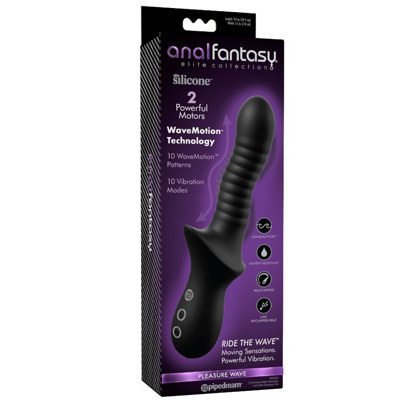 ANAL FANTASY ELITE - PLEASURE WAVE WIEDERAUFLADBARER SCHWARZER ANALMASSAGER – Bild 3