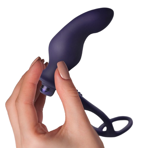 ROCKS-OFF - NOVA ZENTURIAN VIBRIERENDER PROSTATAPULVER MIT RINGEN, 16 MODI, DUNKELBLAU – Bild 4
