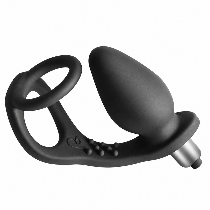 ROCKS-OFF - RO-ZEN PROSTATA-VIBRATOR MIT DOPPELRING, 7 GESCHWINDIGKEITEN, ONYXSCHWARZ