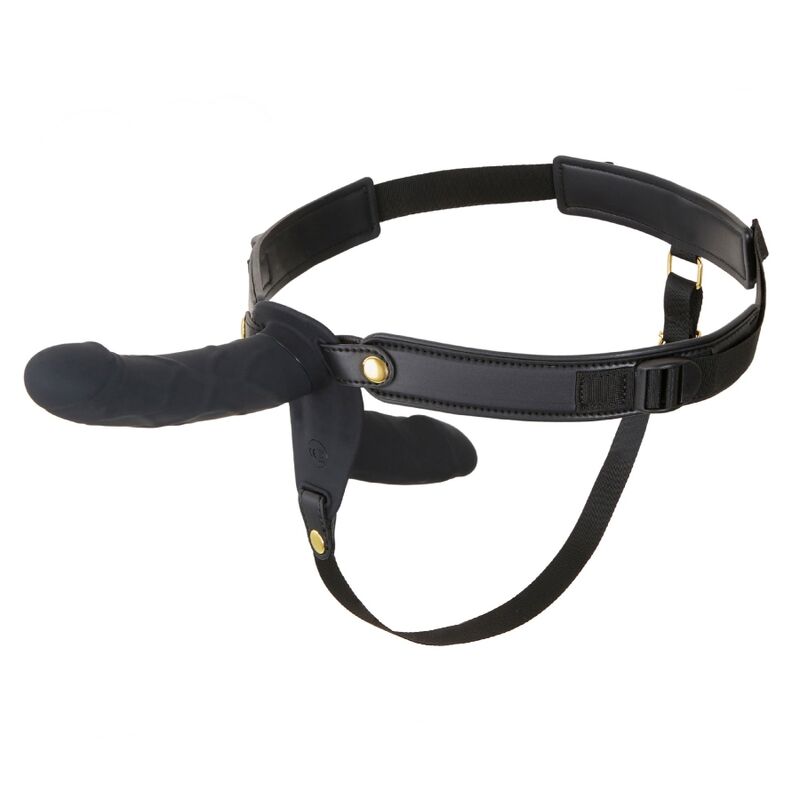 HIDDEN DESIRE - INFERNO-GURT MIT 14 CM CM SILIKON-DOPPELVIBRATIONSDILDO UND FERNBEDIENUNG SCHWARZ – Bild 3