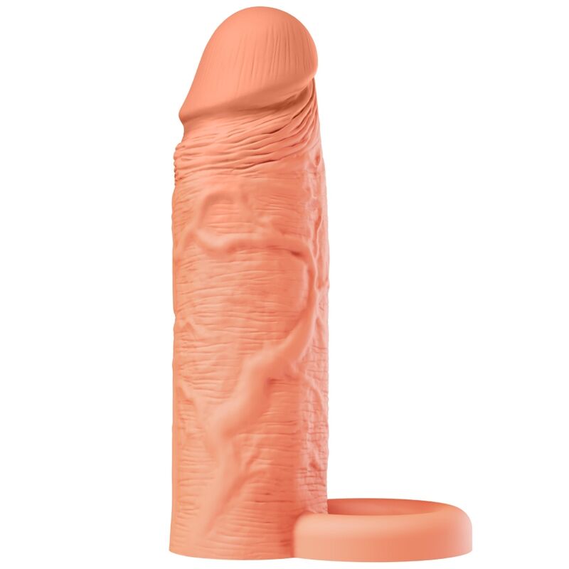 HIDDEN DESIRE - INFERNO FLÜSSIGSILIKON-VERLÄNGERUNGSHÜLSE MIT RING, 18 CM Ø 4,5 CM – HAUTTON – Bild 6