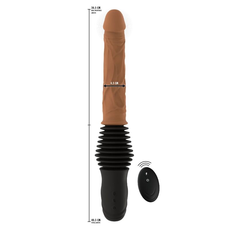 HIDDEN DESIRE - INFERNO REALISTISCHER DOPPELSTOSSVIBRATOR MIT FERNBEDIENUNG, 40,5 CM, HELLHAUTTON – Bild 4