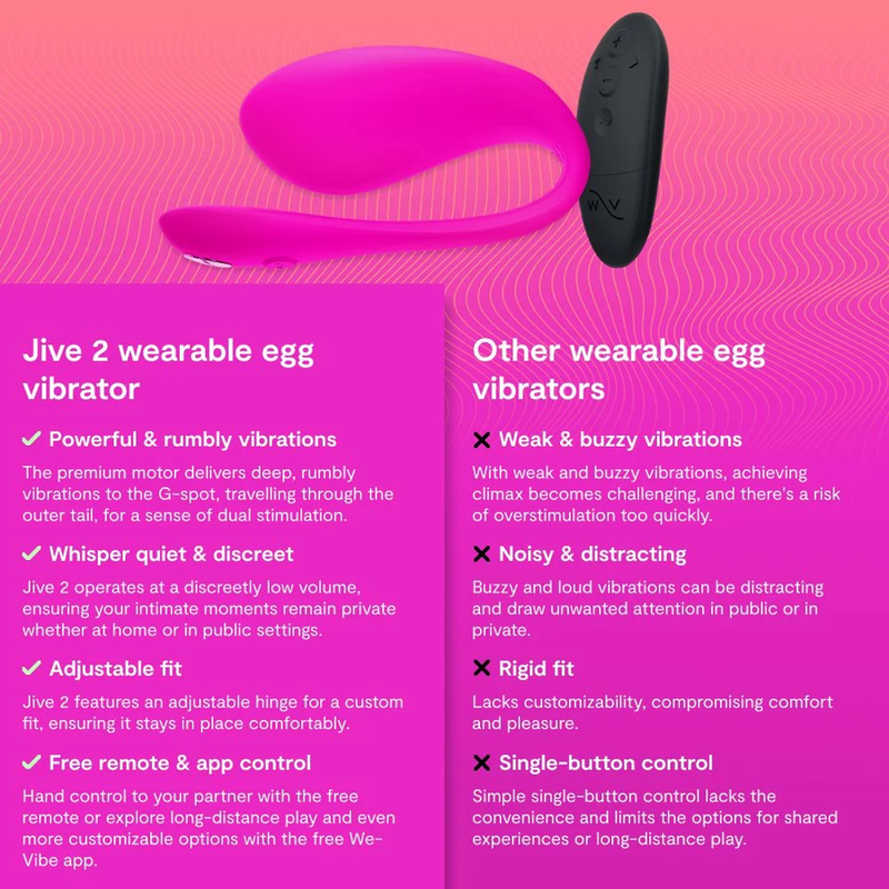 WE-VIBE - JIVE 2 TRAGBARER EIER-VIBRATOR, ELEKTRISCH, PINK – Bild 6