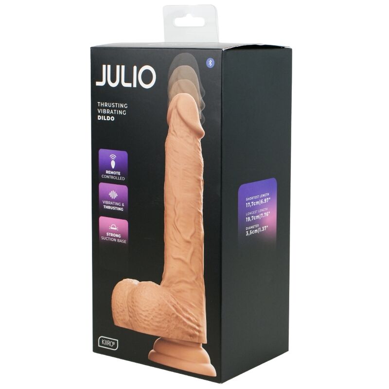 KIIROO - JULIO REALISTISCHER DILDO MIT AUTOMATISCHER STOSSFUNKTION, VIBRATION UND KABELLOSER FERNBEDIENUNG – Bild 4