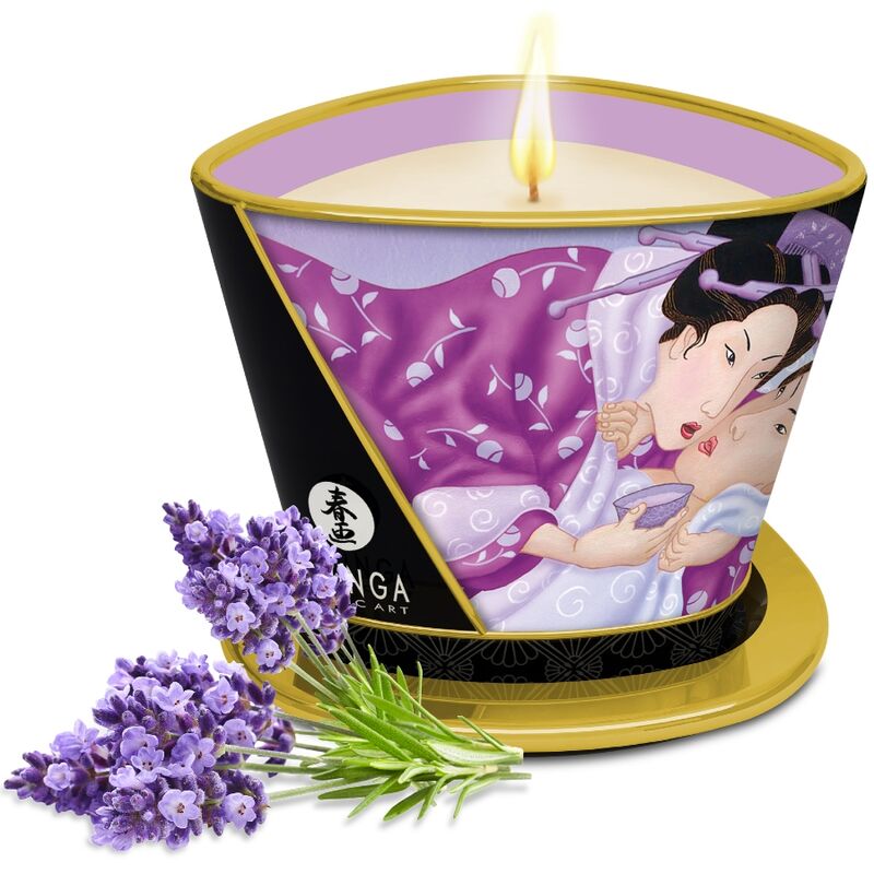 SHUNGA - MASSAGE CANDLE MASSAGEKERZE MIT WARMEM ÖL KIRSCHBLÜTE 170 ML